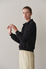 DONNI The Eco-Terry Polo Sweatshirt - Jet
