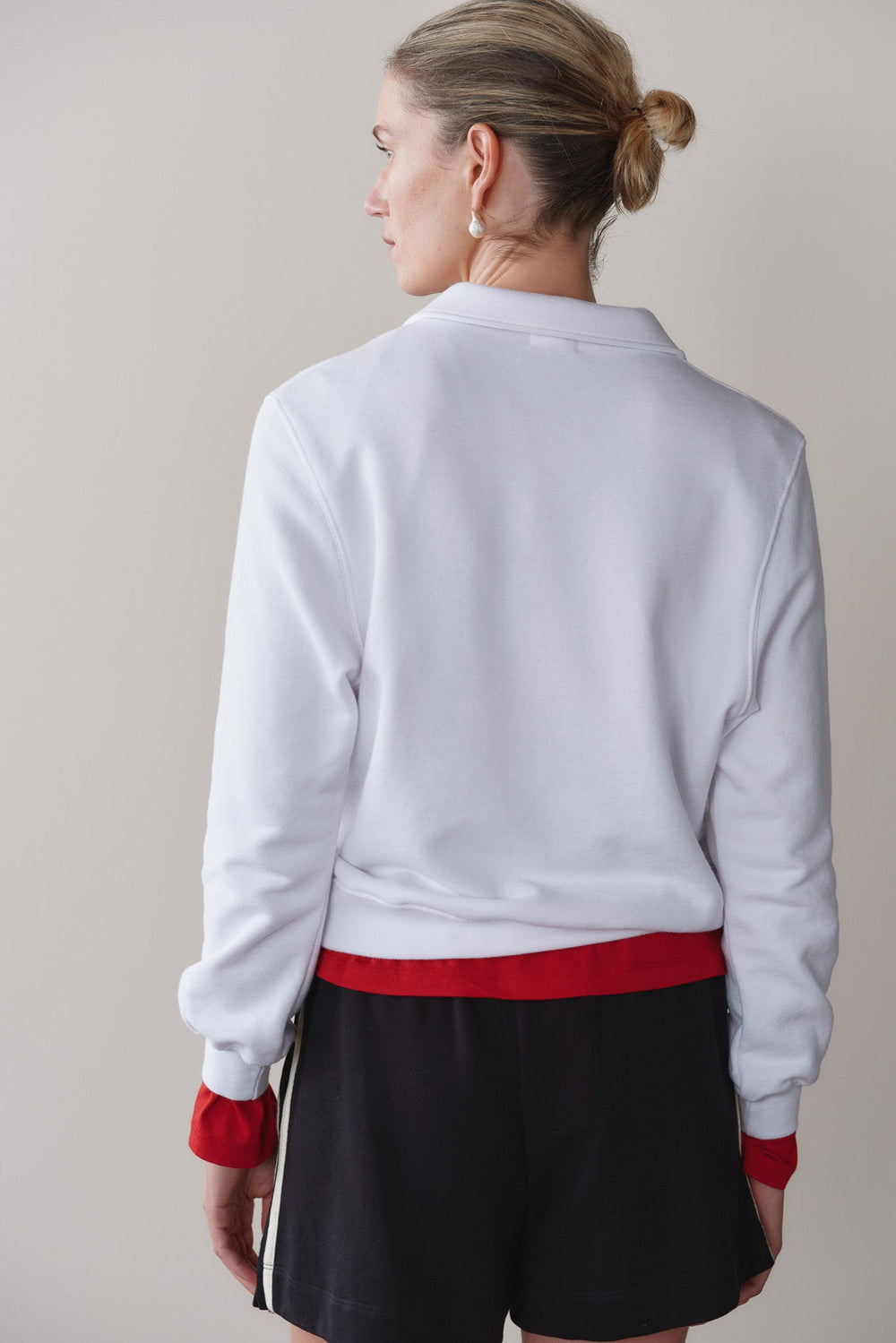 DONNI The Eco-Terry Polo Sweatshirt - Powder