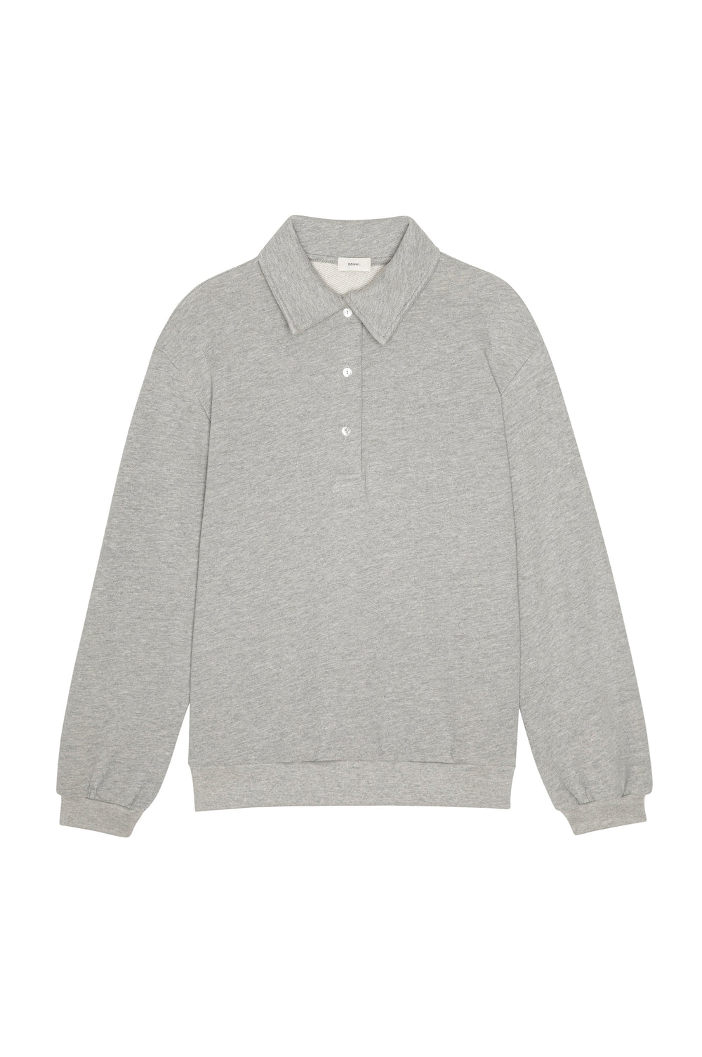 DONNI The Eco-Terry Polo Sweatshirt - Heather Grey