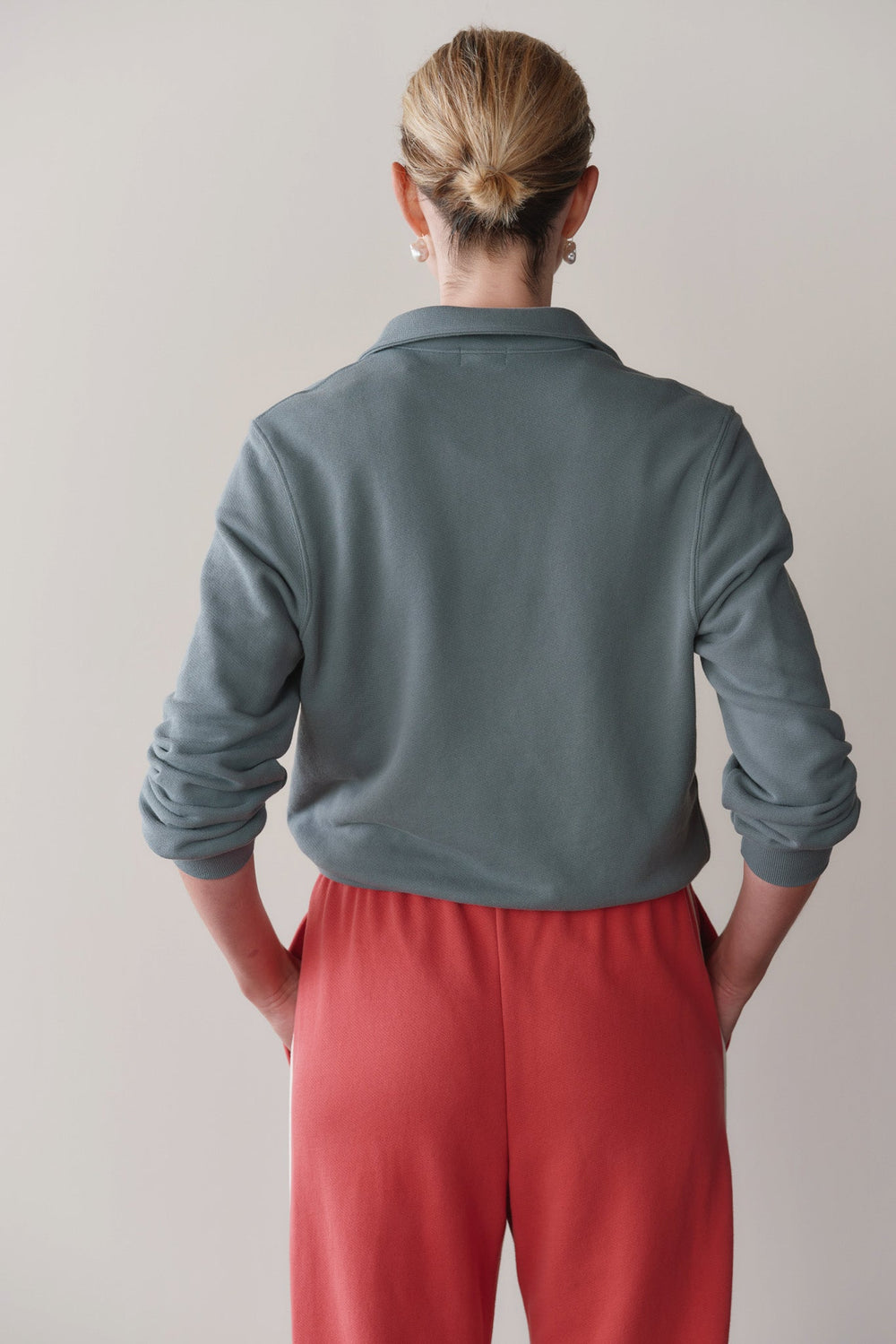 DONNI The Eco-Terry Polo Sweatshirt - Sage