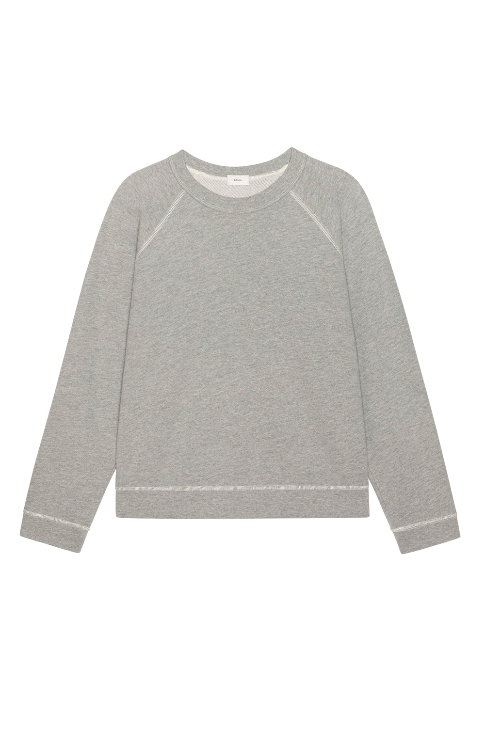 DONNI The Eco-Terry Contrast Stitch Sweatshirt - Heather Grey