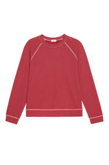 DONNI The Eco-Terry Contrast Stitch Sweatshirt - Raspberry
