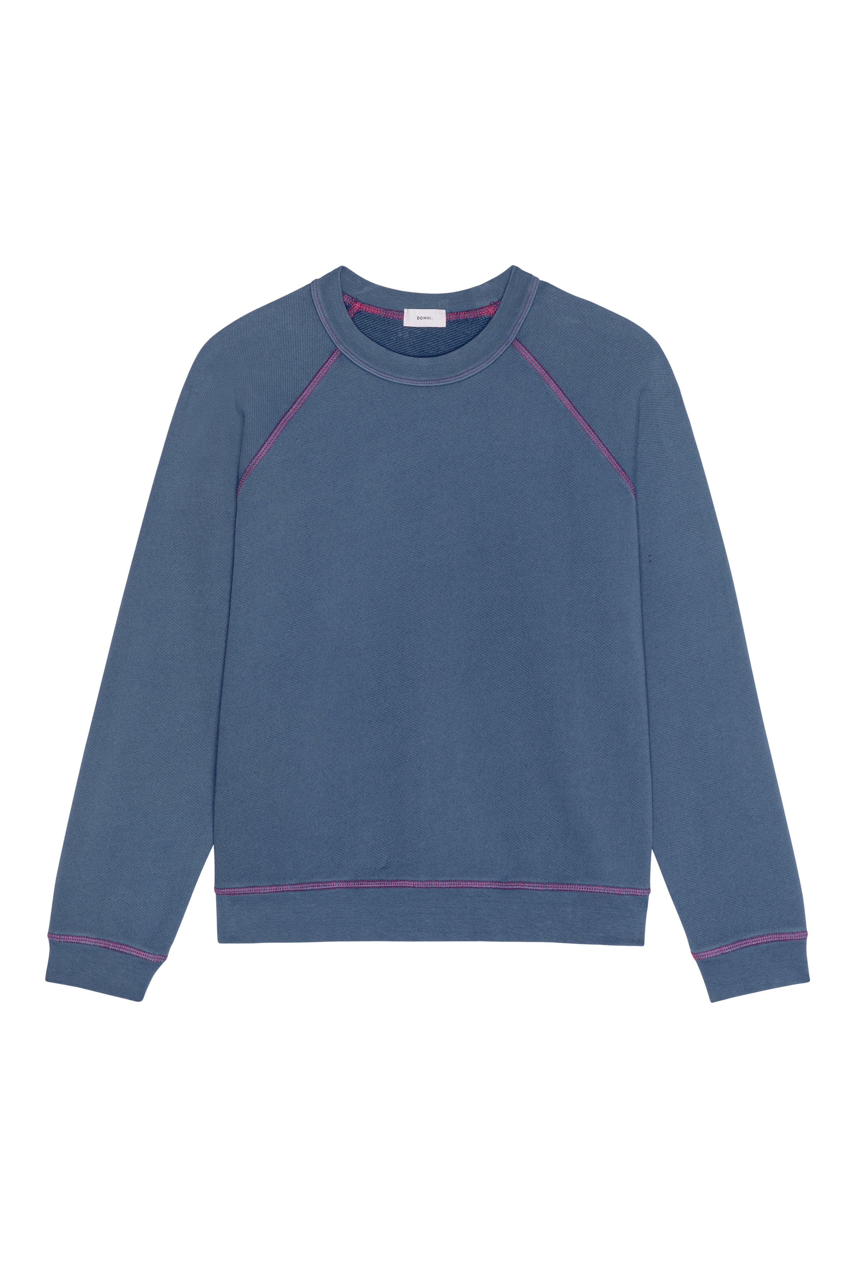 DONNI The Eco-Terry Contrast Stitch Sweatshirt - Lapis