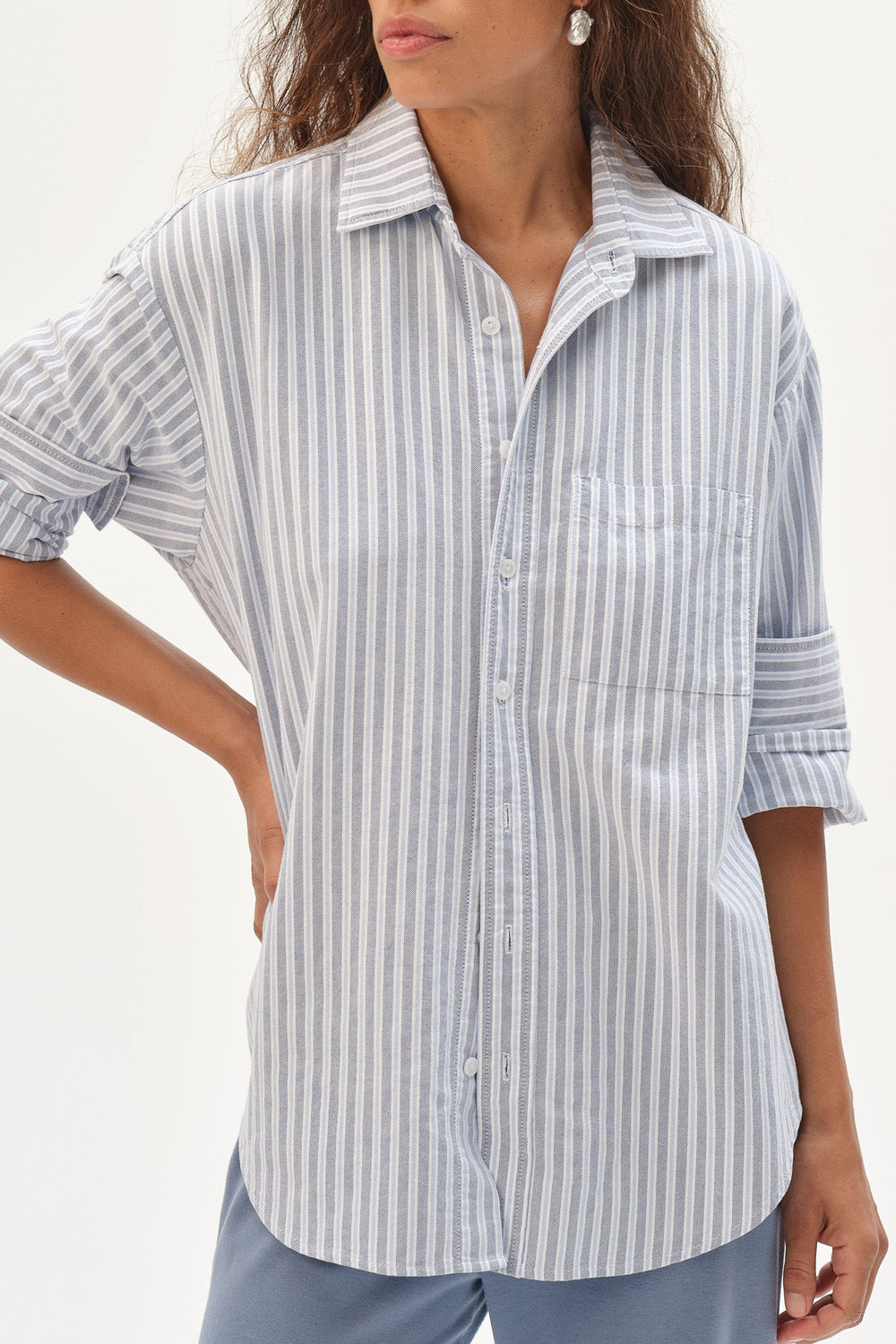 DONNI The Oxford Shirt - CORNFLOWER STRIPE