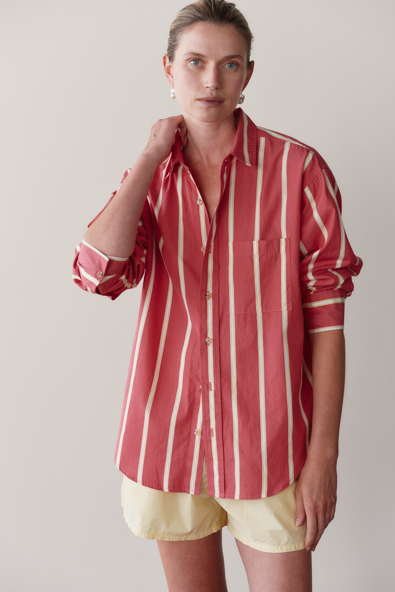 DONNI The Pop Shirt - Raspberry-Stripe