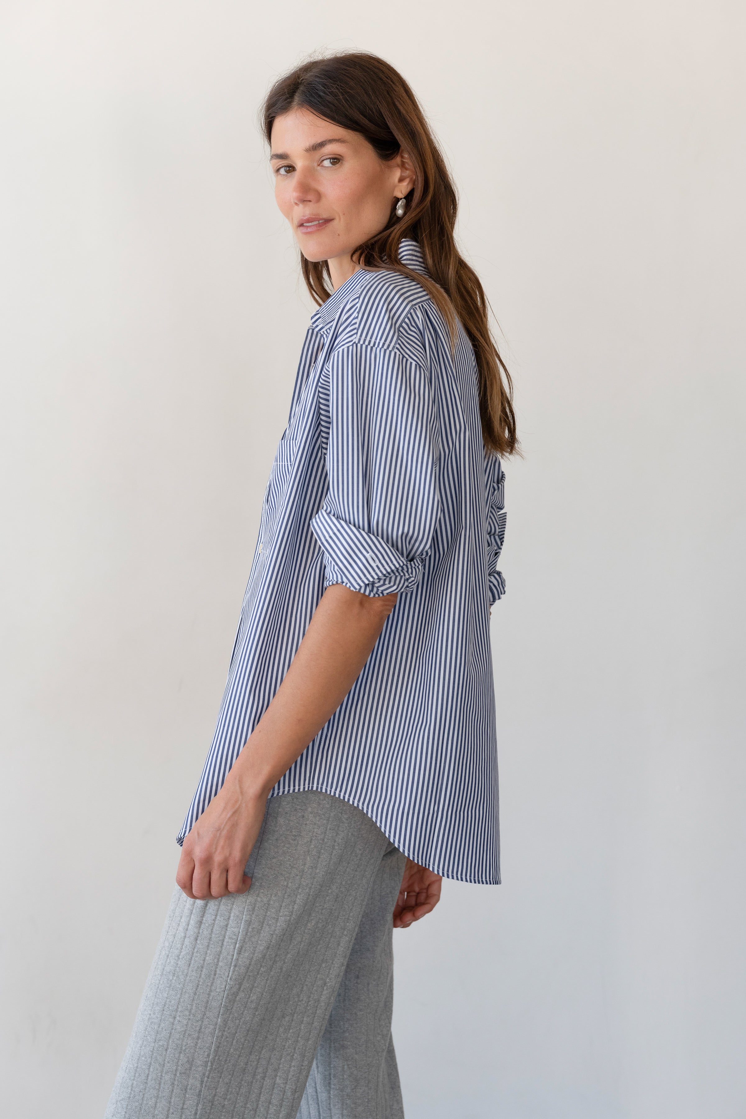DONNI The Pop Shirt - Navy-Stripe