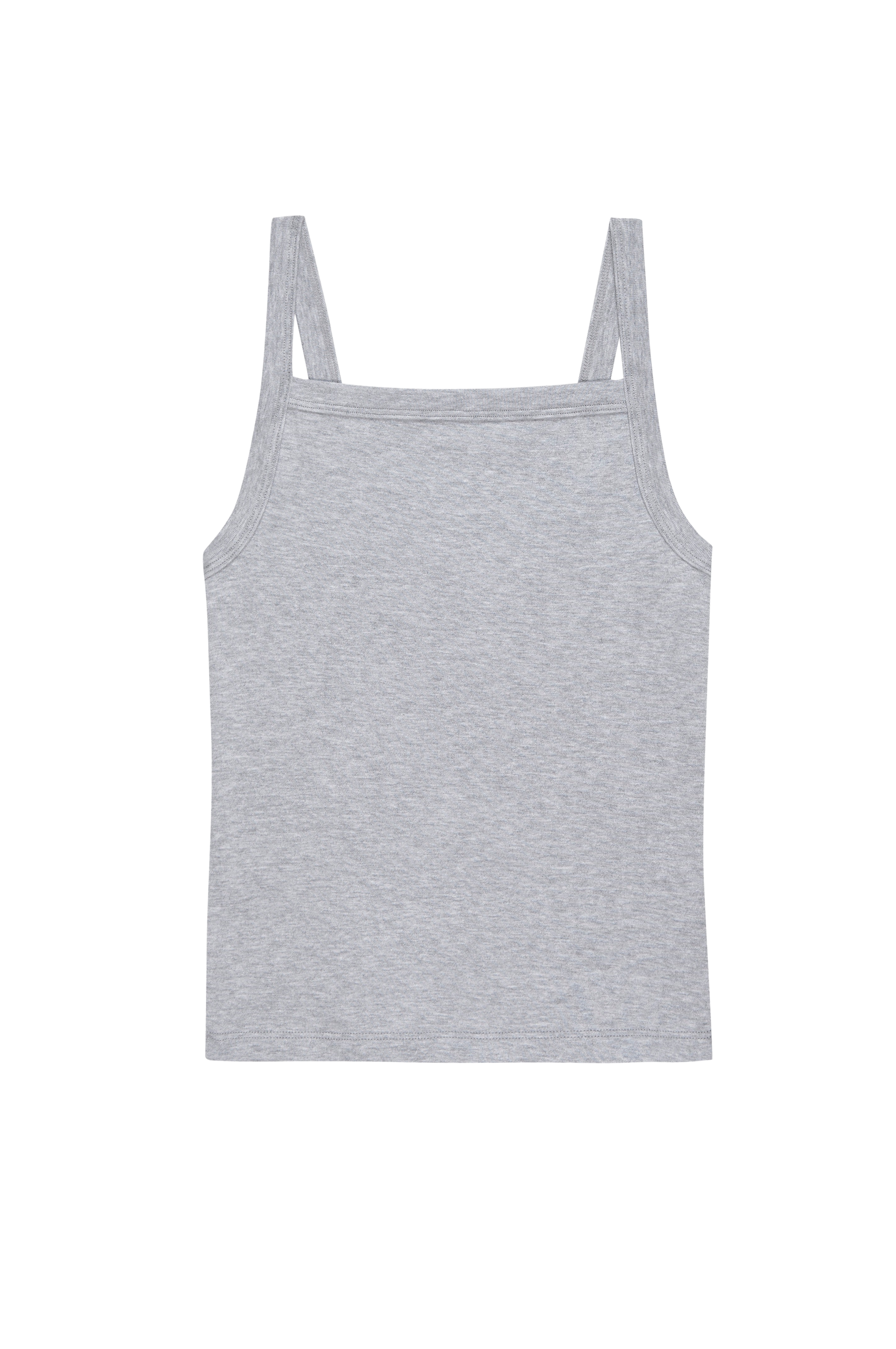 DONNI The Baby Rib Square Neck Tank - Heather Grey
