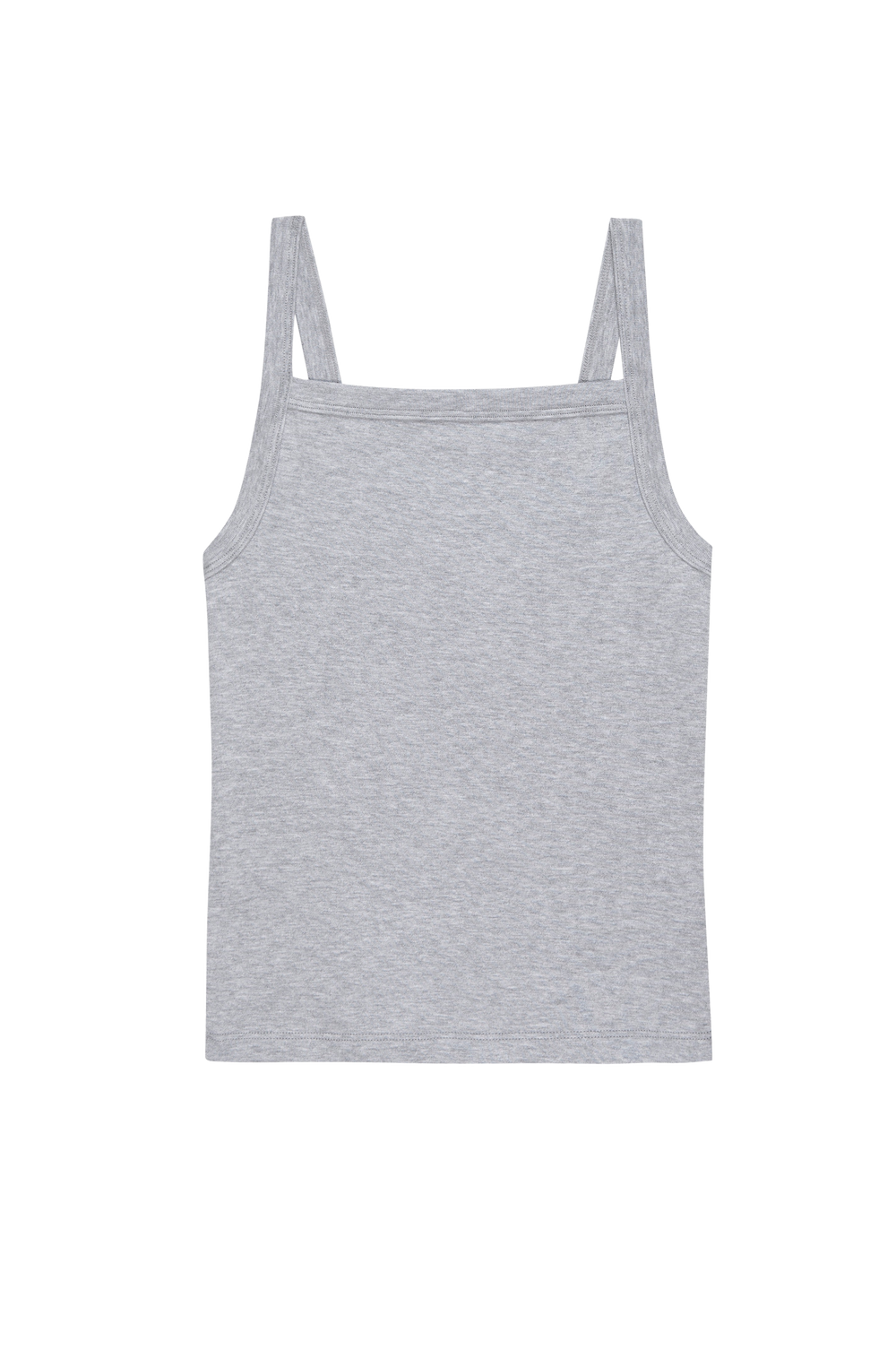 DONNI The Baby Rib Square Neck Tank - Heather Grey