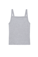 DONNI The Baby Rib Square Neck Tank - Heather Grey