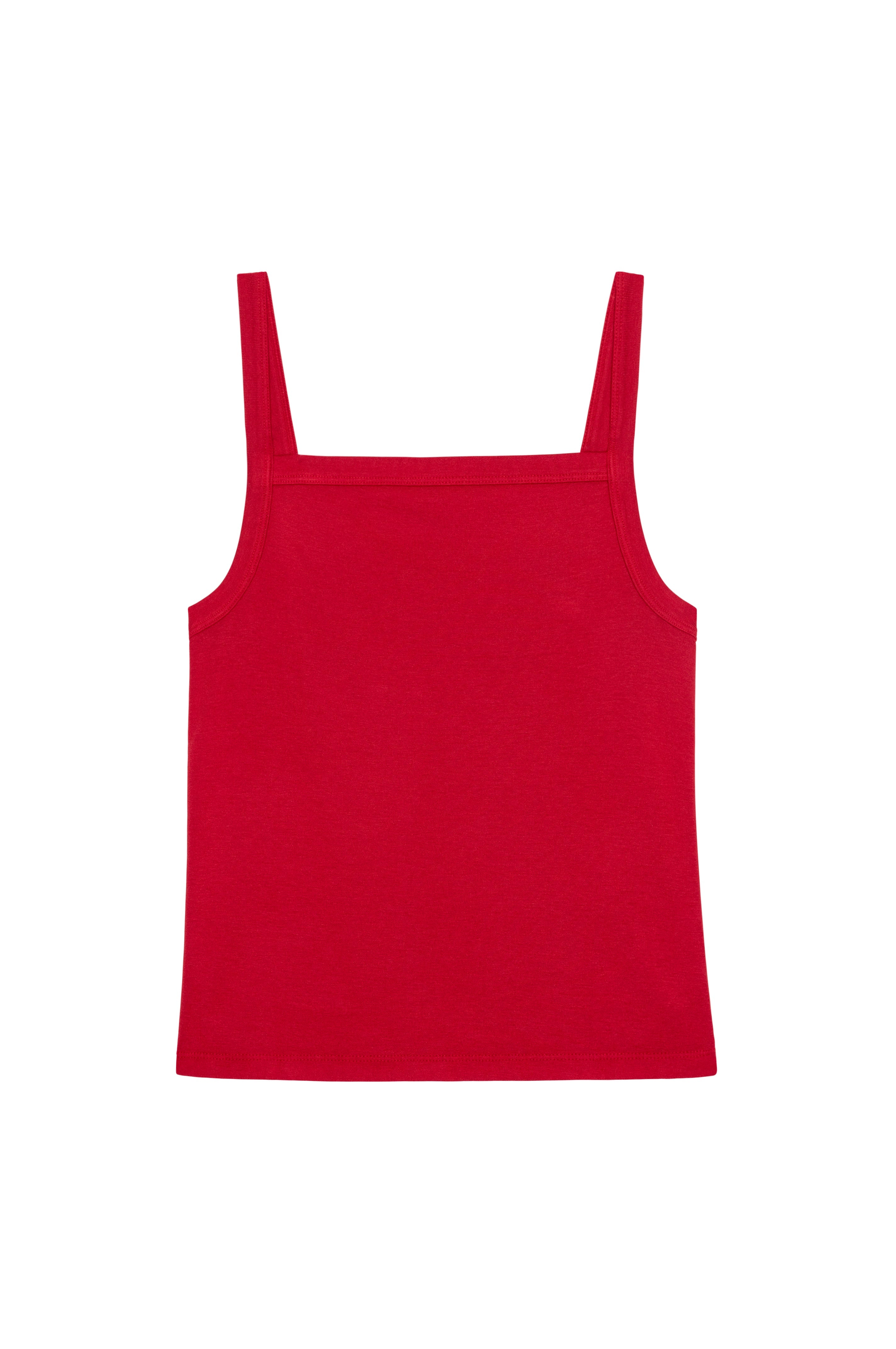 DONNI The Baby Rib Square Neck Tank - Bell Pepper