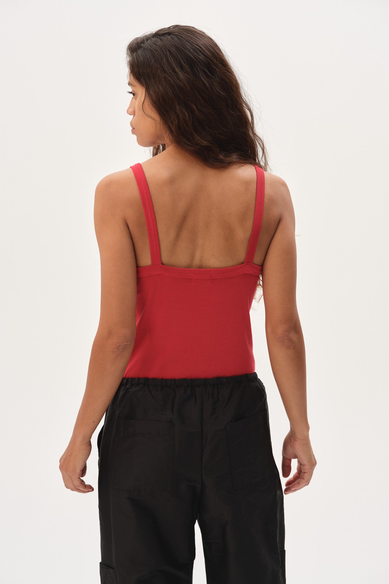DONNI The Baby Rib Square Neck Tank - Bell Pepper