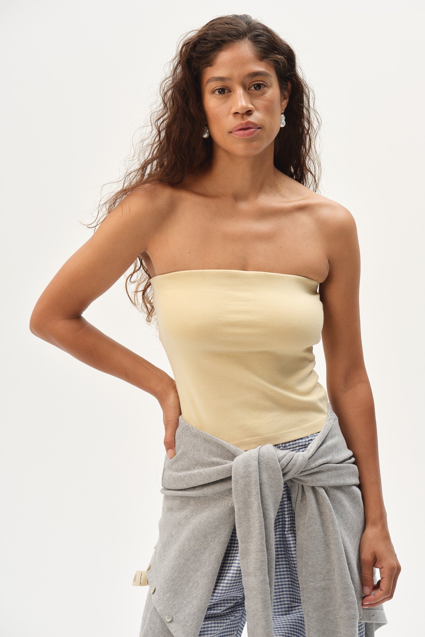 DONNI The Baby Rib Tube Top - Butter