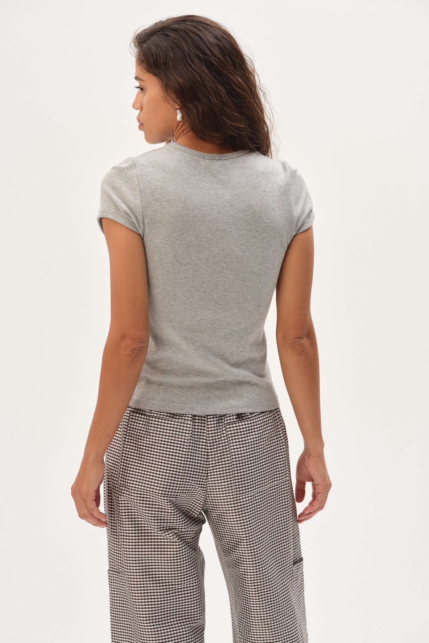 DONNI The Baby Rib Baby Tee - Heather Grey