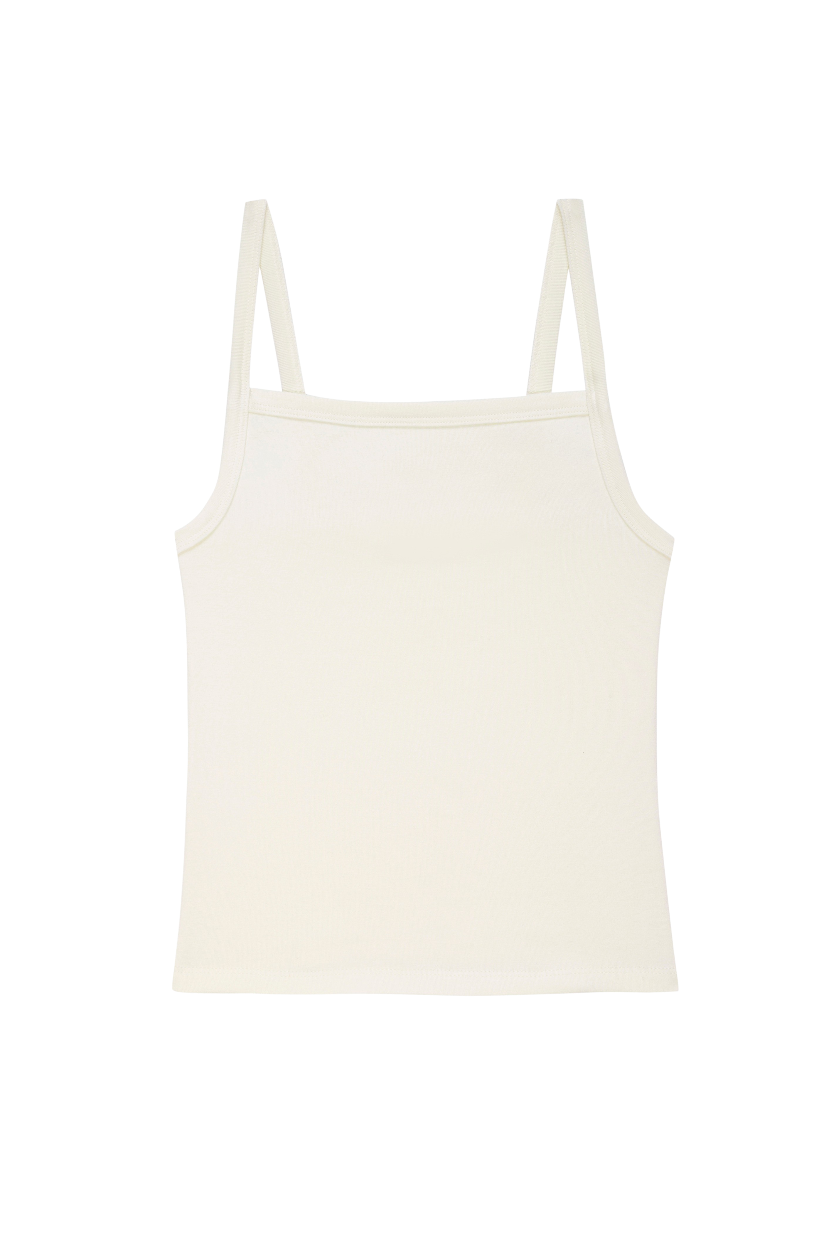 DONNI The Baby Rib Square Neck Tank - Creme