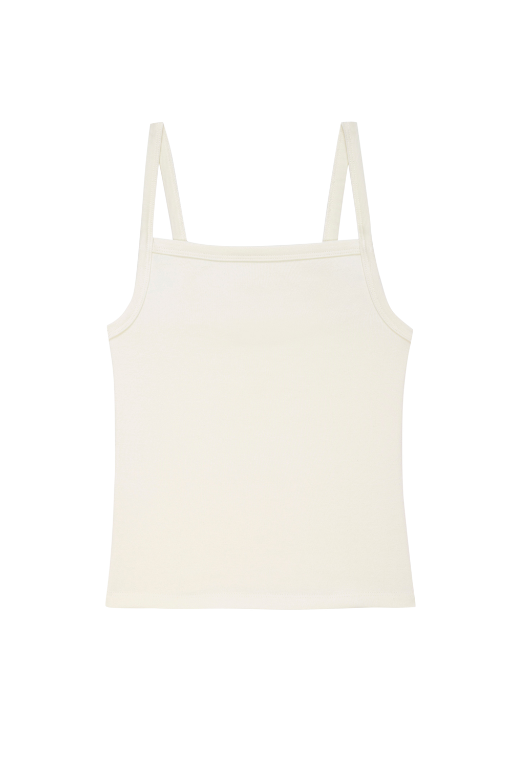 DONNI The Baby Rib Square Neck Tank - Creme