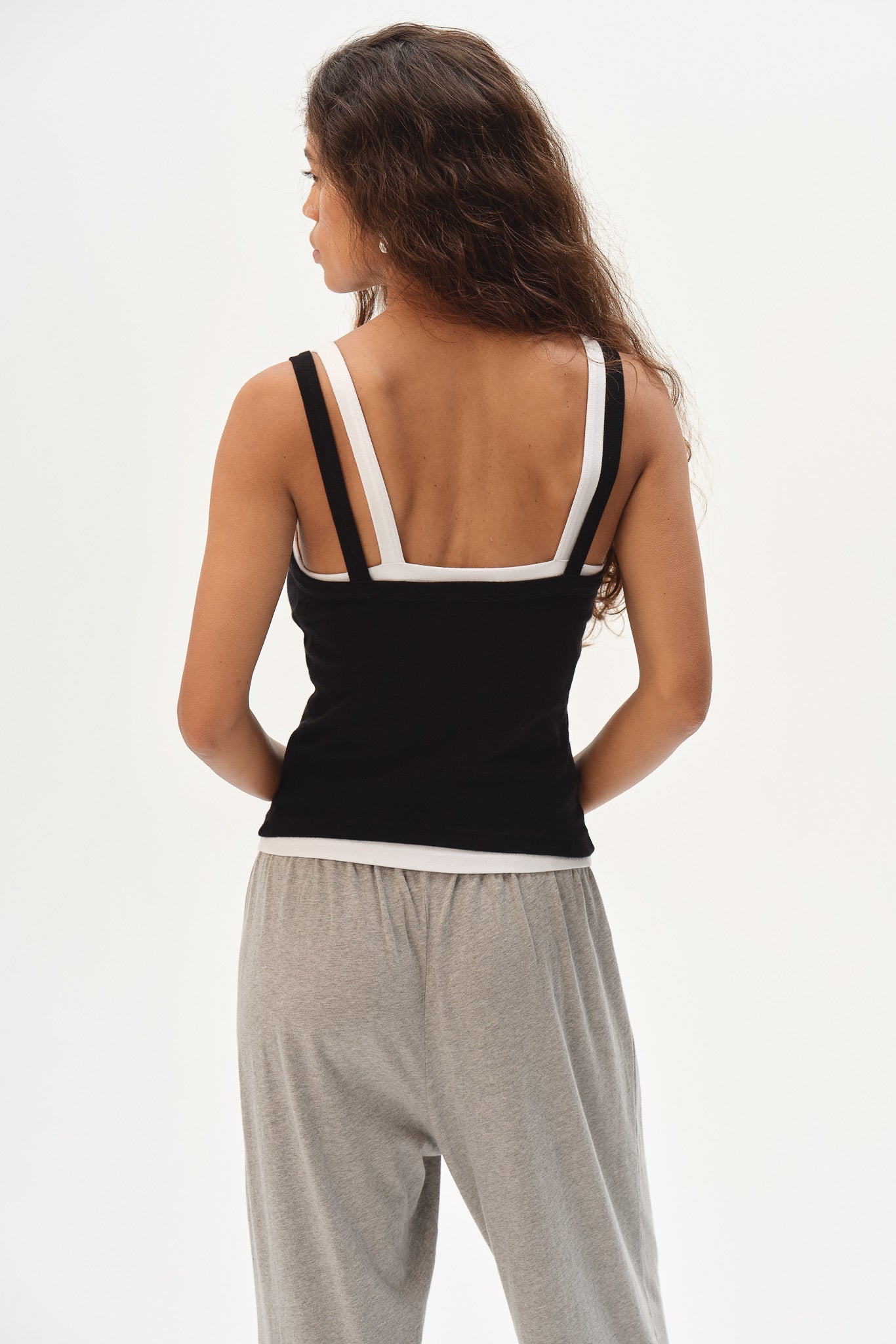 DONNI The Baby Rib Square Neck Tank - Jet