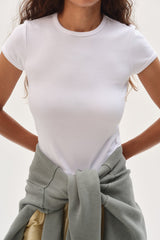 DONNI The Baby Rib Baby Tee - Powder