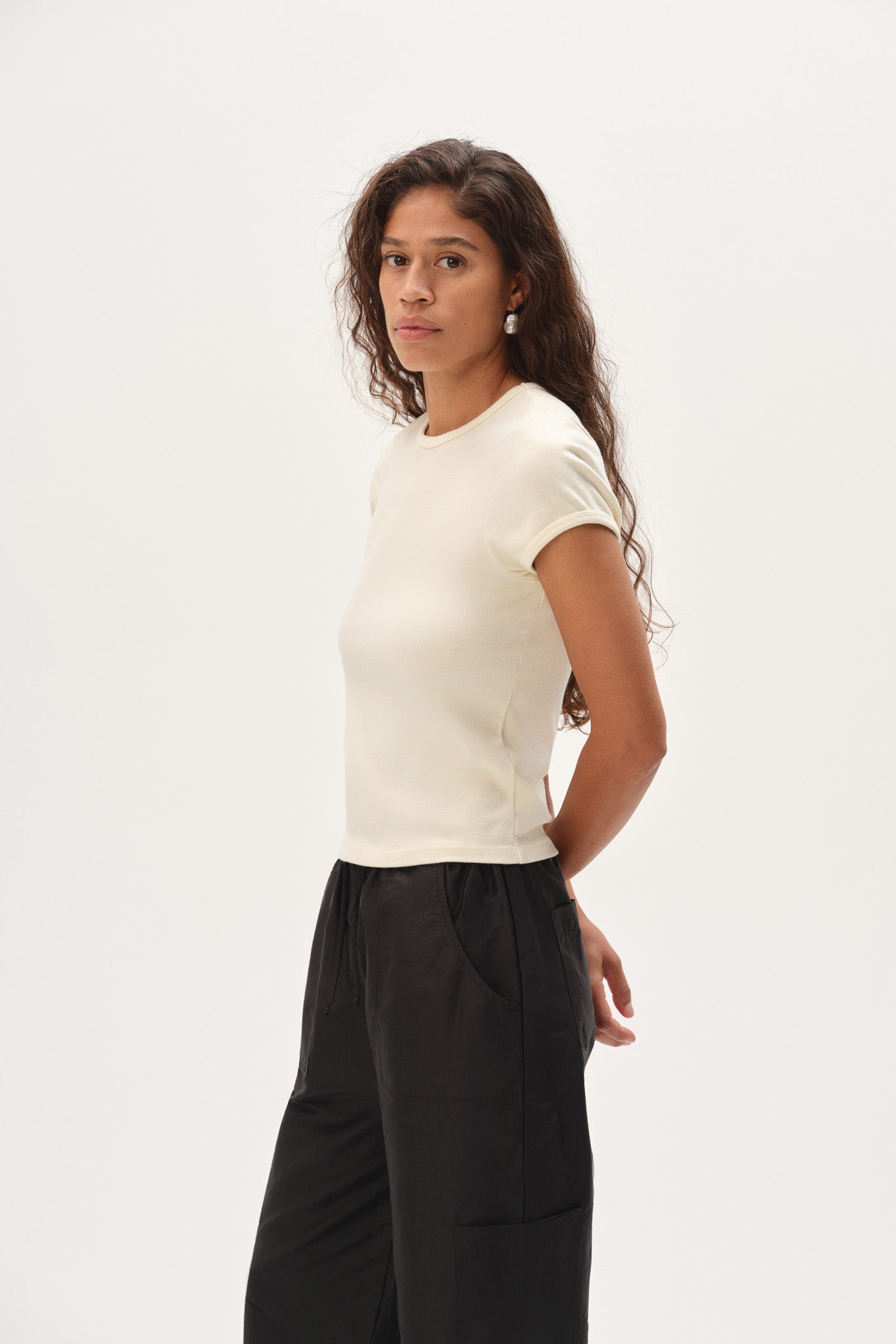 DONNI The Baby Rib Baby Tee - Creme