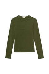 DONNI The Baby Rib Scallop Long Sleeve - Oregano