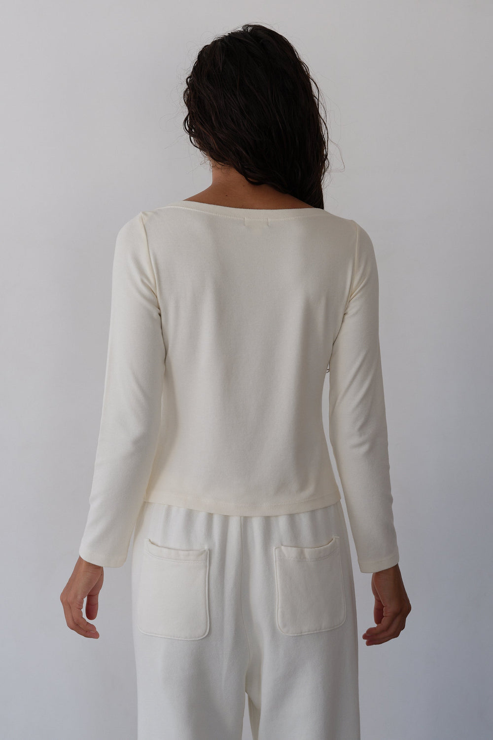 DONNI The Baby Rib Envelope Top - Creme