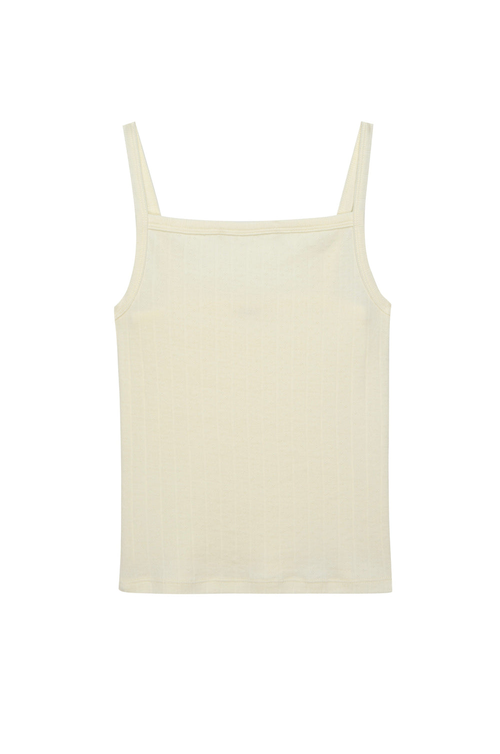 DONNI The Pointelle Square Neck Tank - Creme