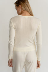 DONNI Creme Pointelle Long Sleeve - Creme
