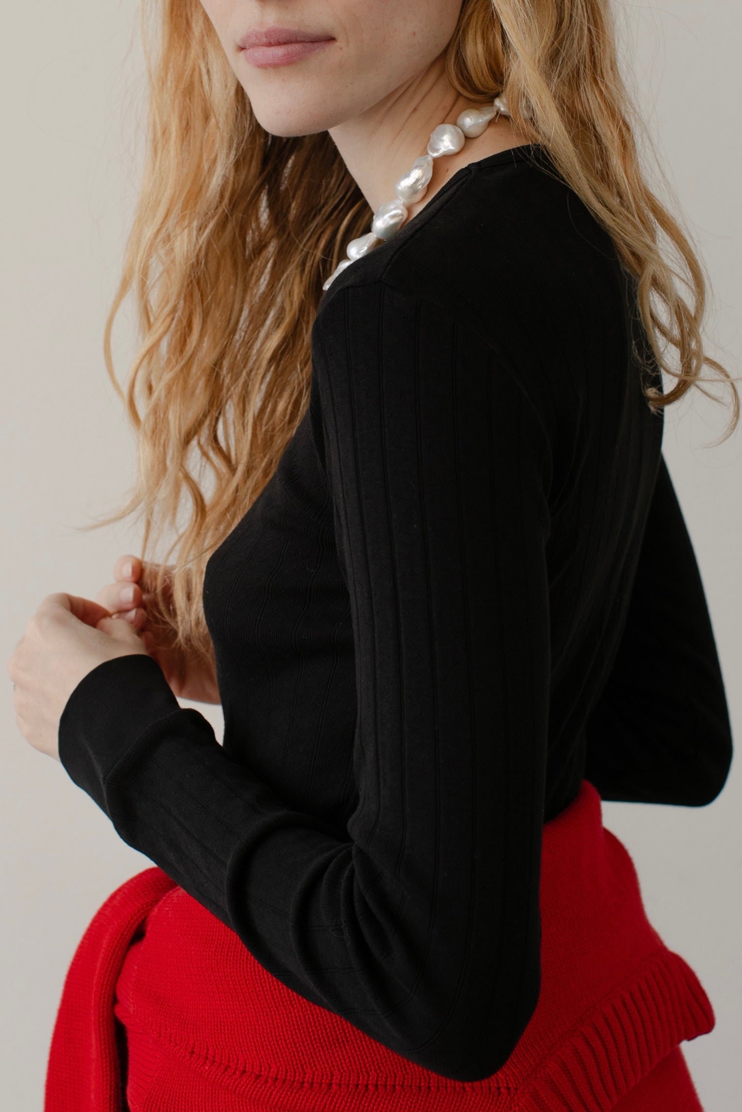 DONNI The Pointelle Long Sleeve - Jet