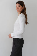 DONNI Powder Pointelle Long Sleeve - Powder