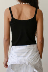 DONNI The Baby Rib Scallop Tank - Jet