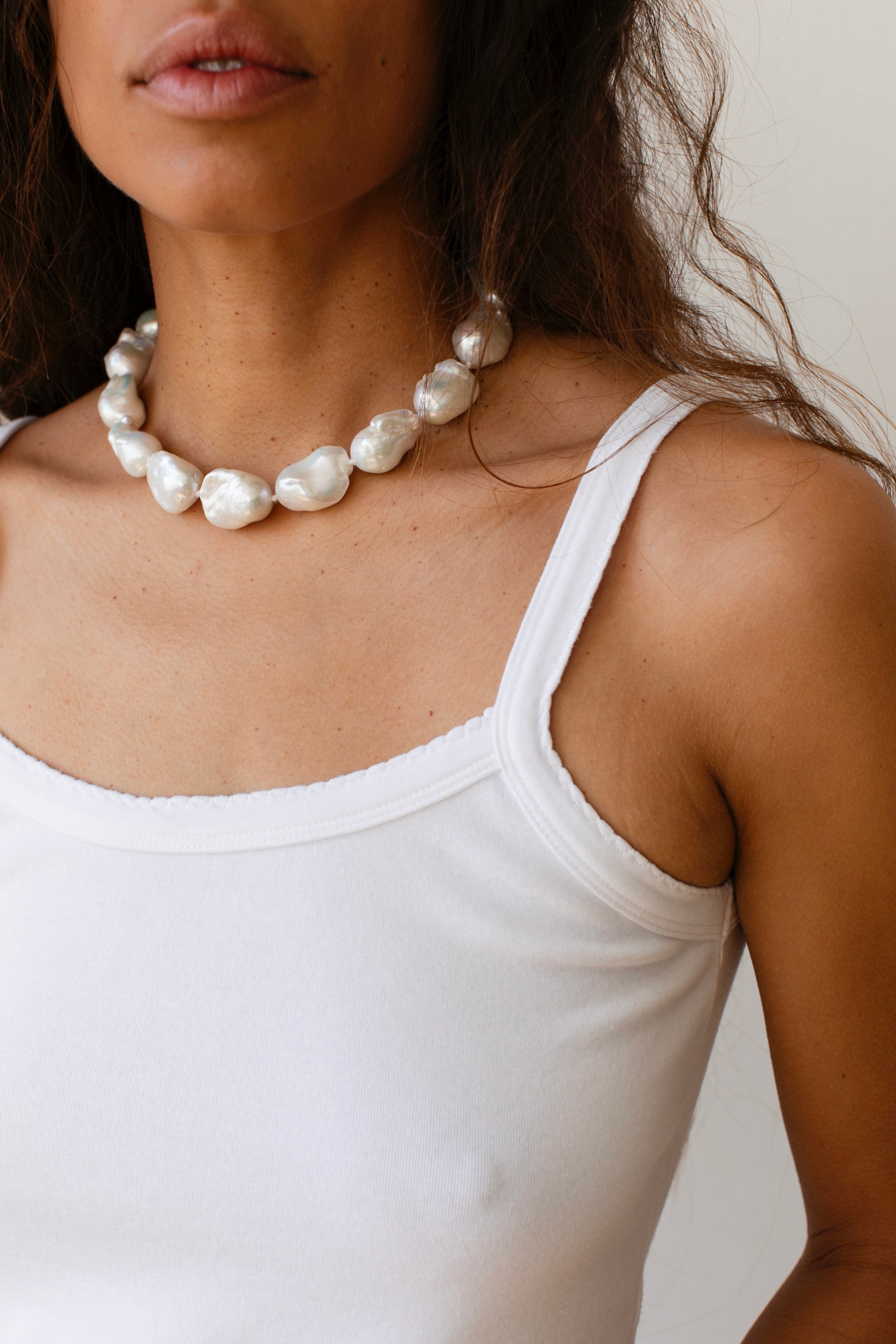DONNI Powder Baby Rib Scallop Tank - Powder