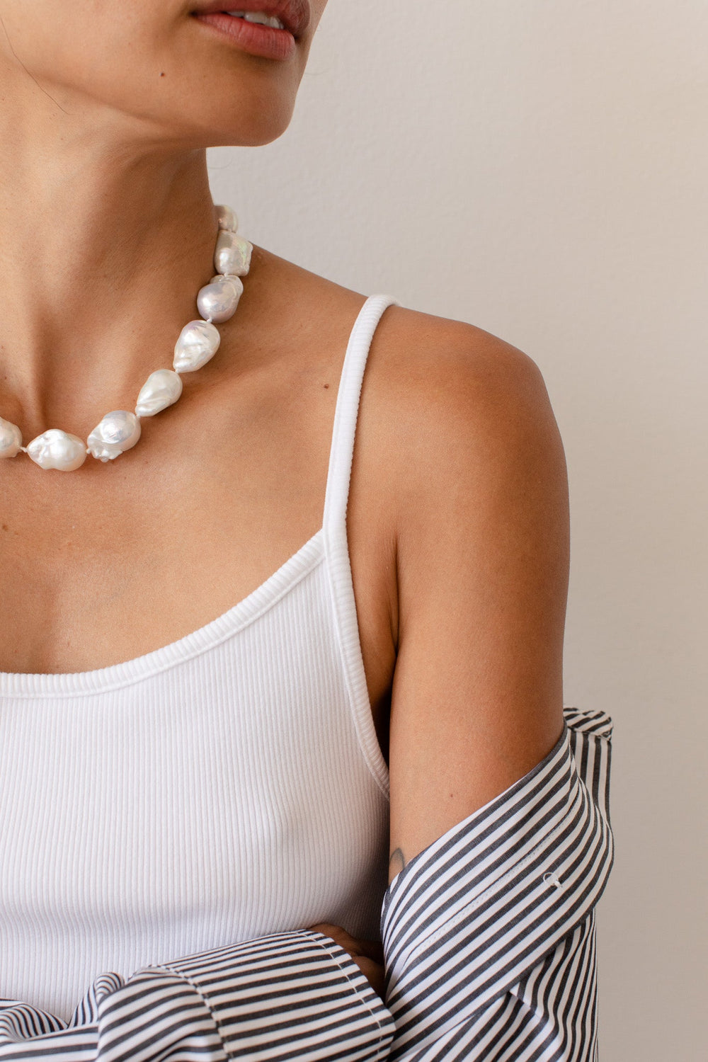DONNI Powder Rib Spaghetti Tank - Powder