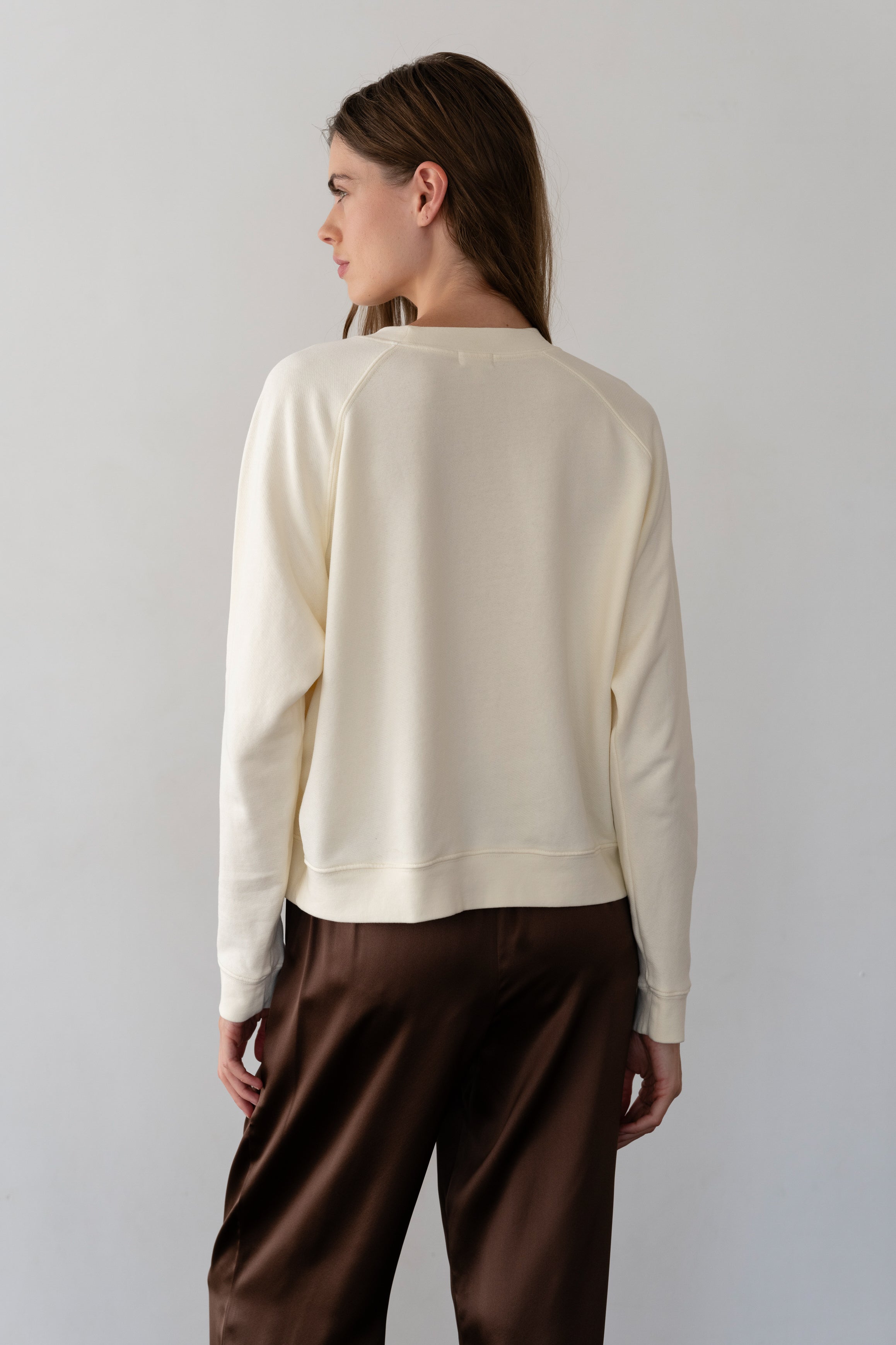 DONNI Creme Eco-Terry Crewneck - Creme