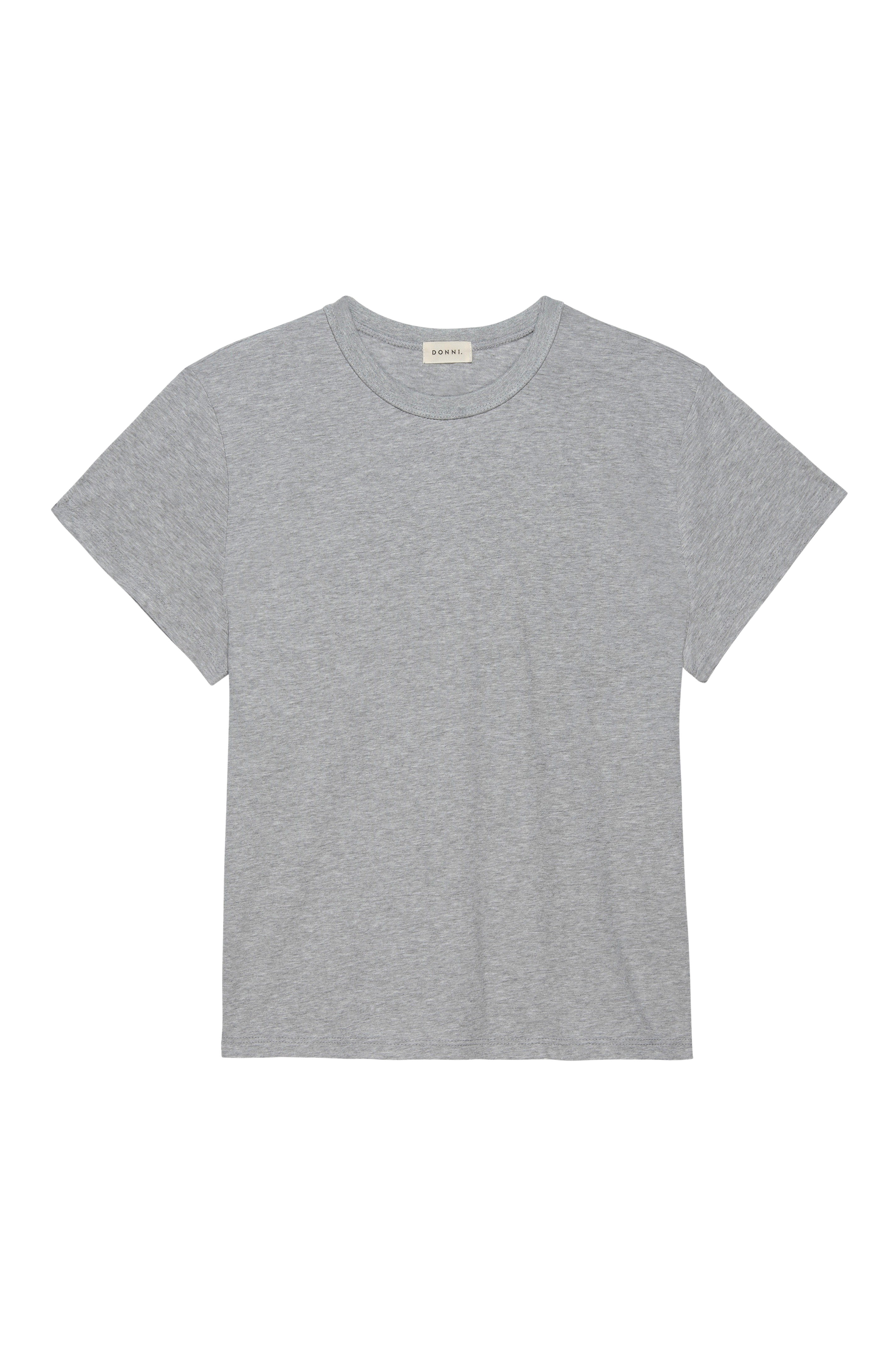 DONNI Heather Grey Jersey Tee - Heather-Grey