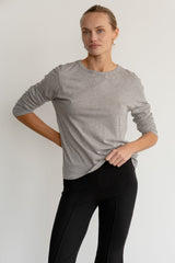 DONNI Heather Grey Jersey Long Sleeve - Heather Grey