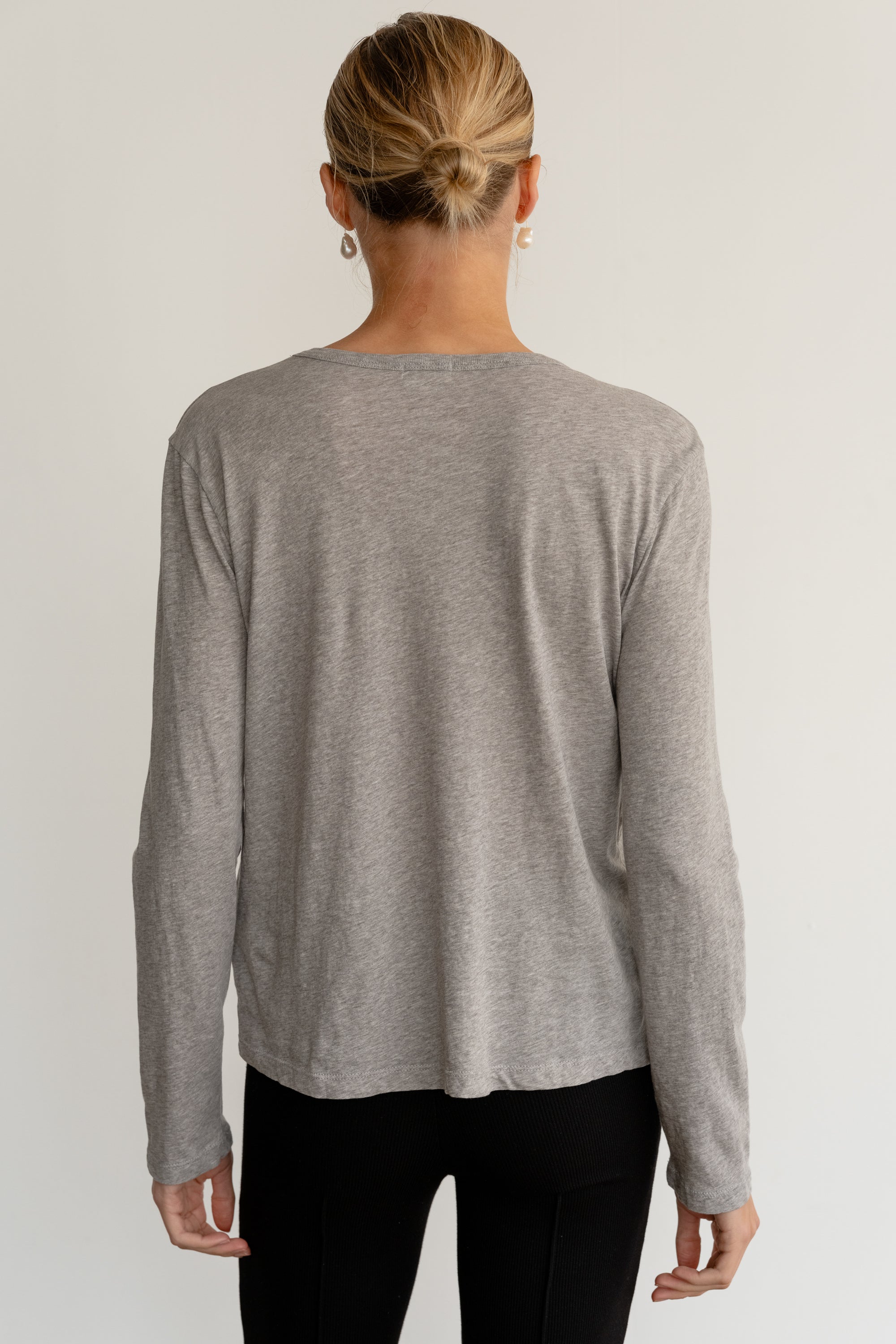DONNI Heather Grey Jersey Long Sleeve - Heather Grey