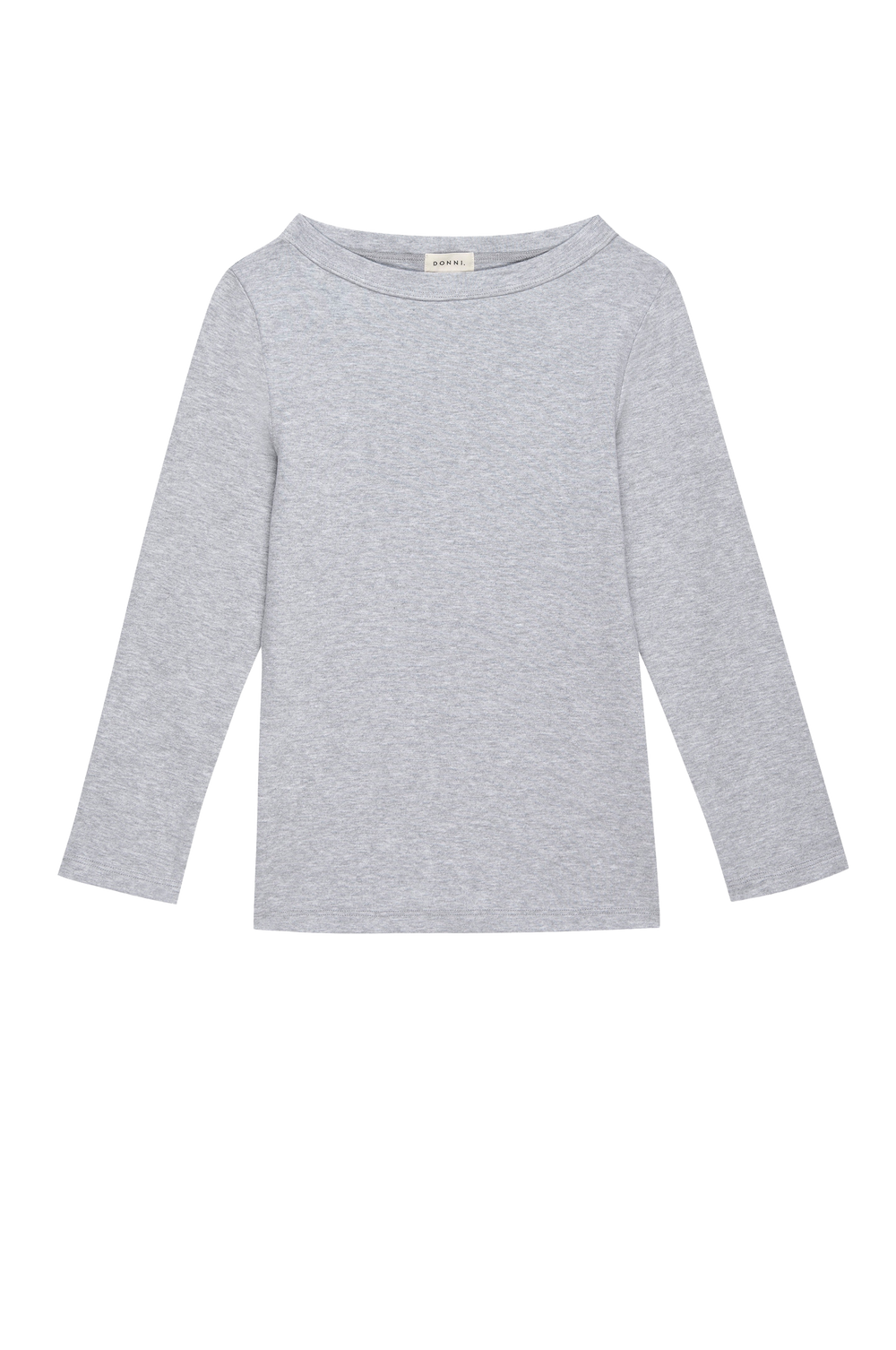 DONNI Heather Grey Baby Rib Boat Neck - Heather-Grey