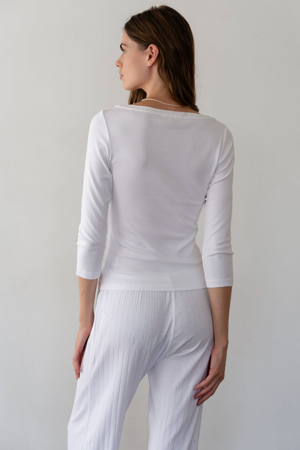 DONNI Powder Baby Rib Boat Neck - Powder