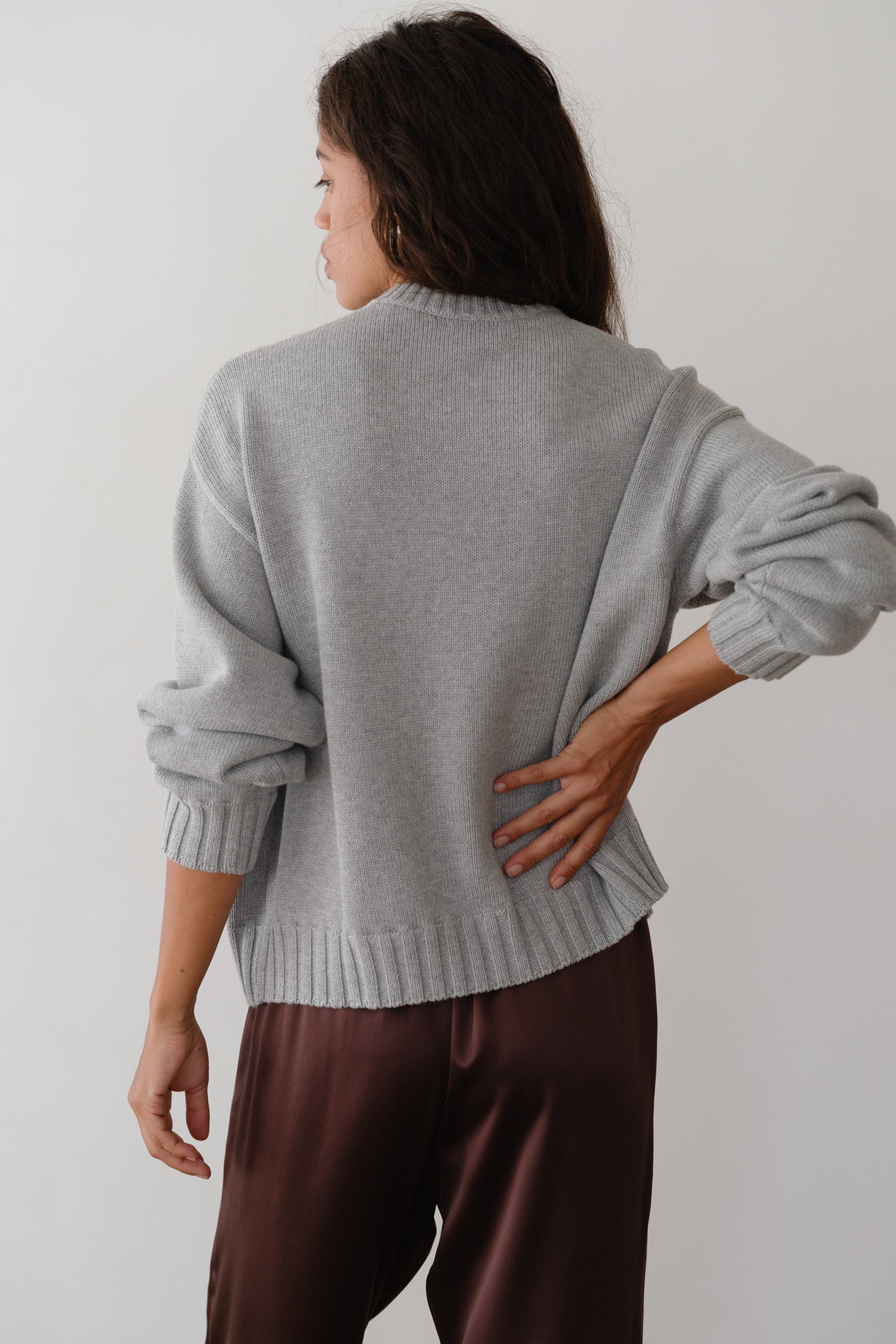 DONNI The Cotton Cashmere Cardigan - Heather-Grey