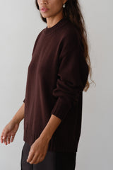 DONNI The Cotton Cashmere Crewneck Sweater - Espresso