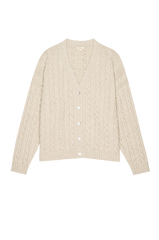 DONNI The Cable V-Neck Cardigan - Oatmeal