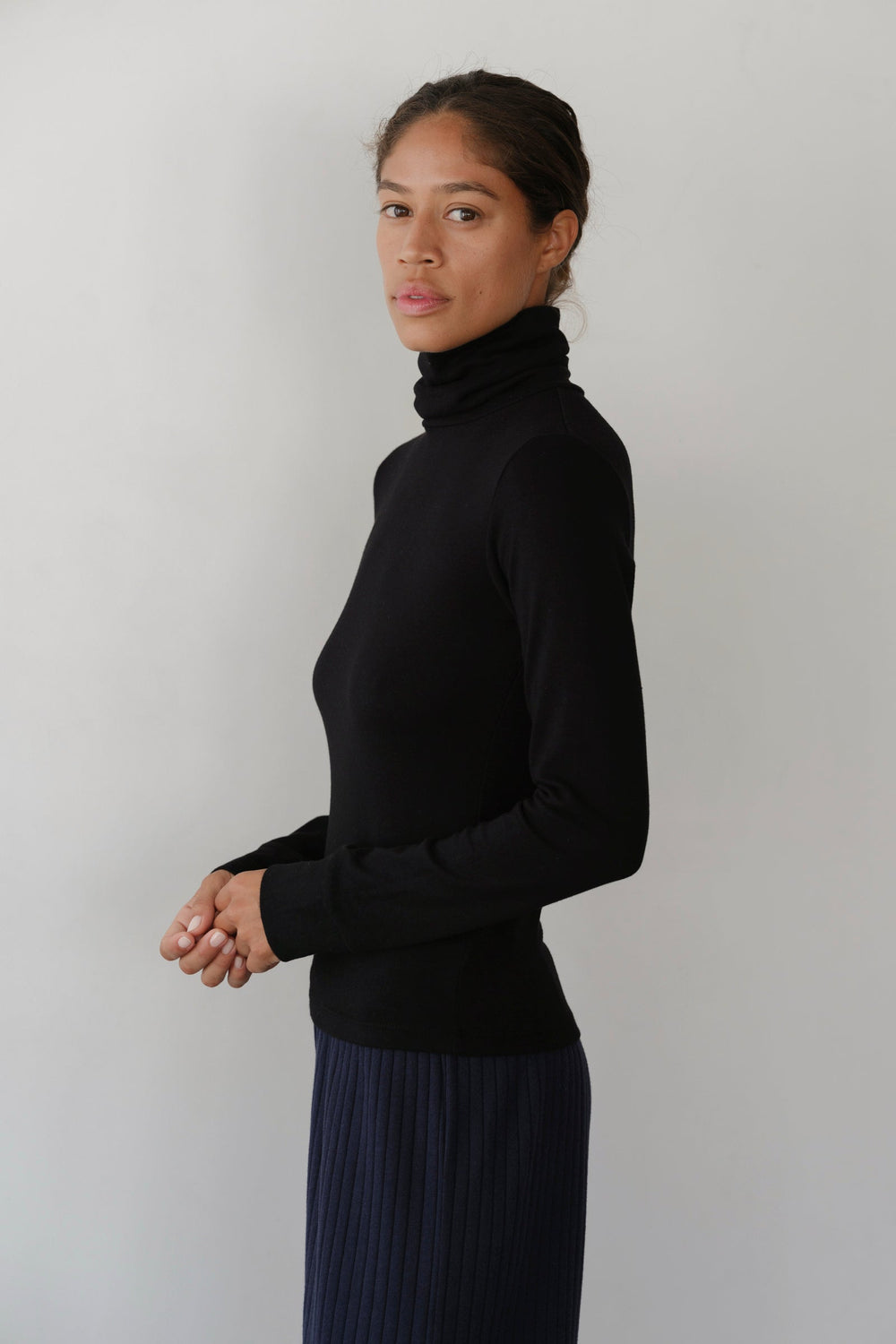 DONNI The Baby Rib Turtleneck - Jet