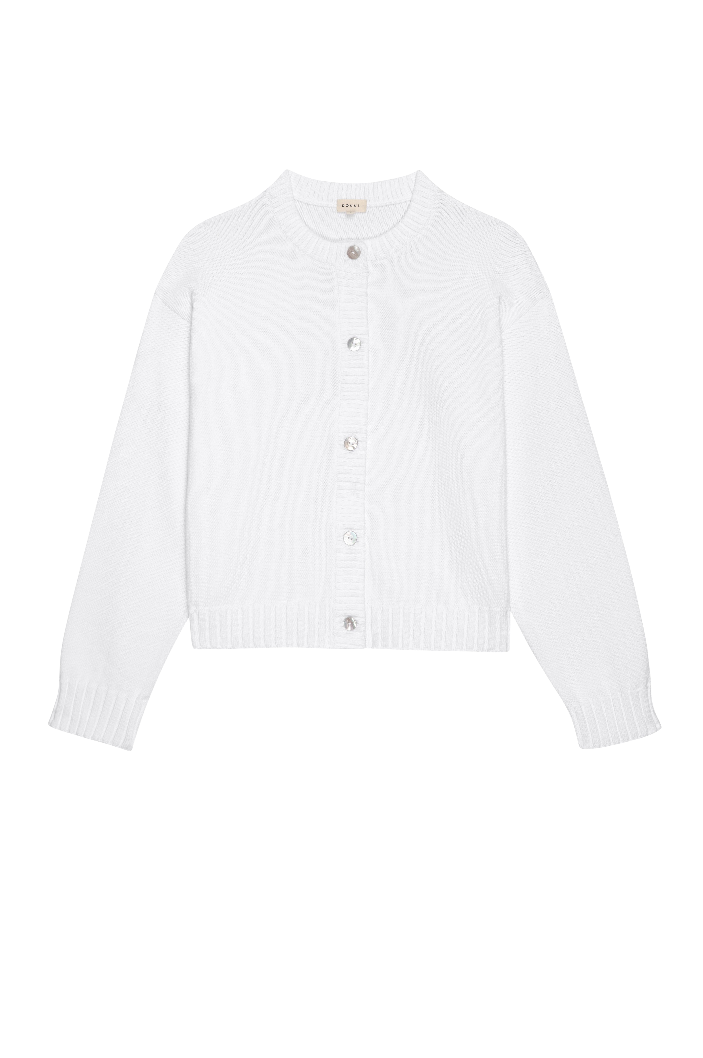 DONNI The Cotton Knit Cardigan - Powder