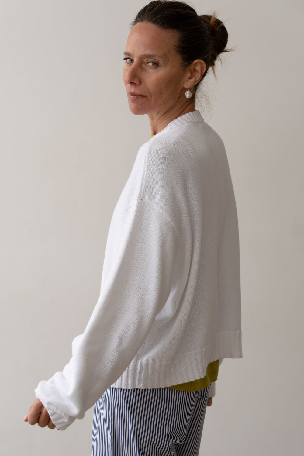 DONNI The Cotton Knit Cardigan - Powder