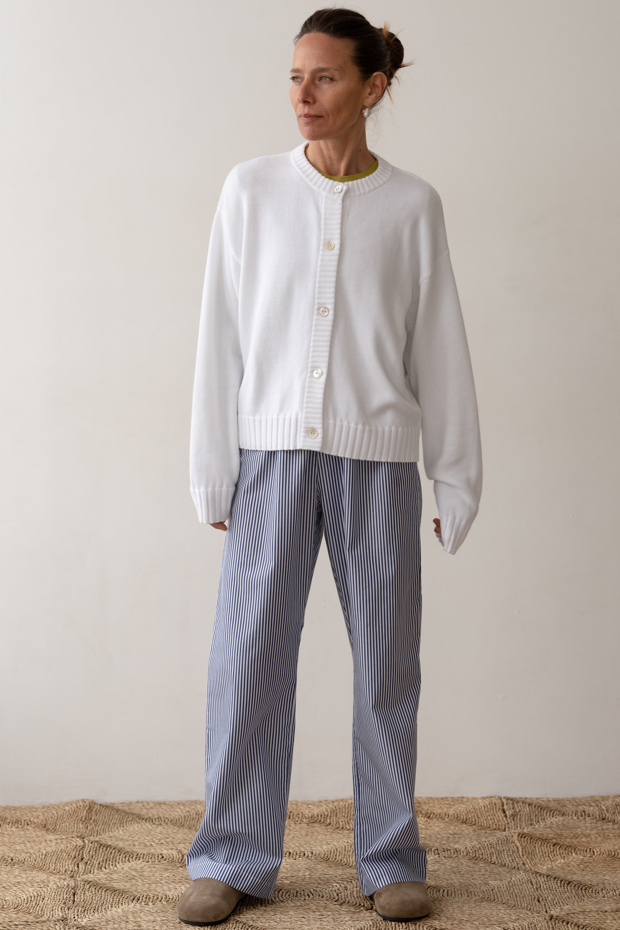 DONNI The Cotton Knit Cardigan - Powder