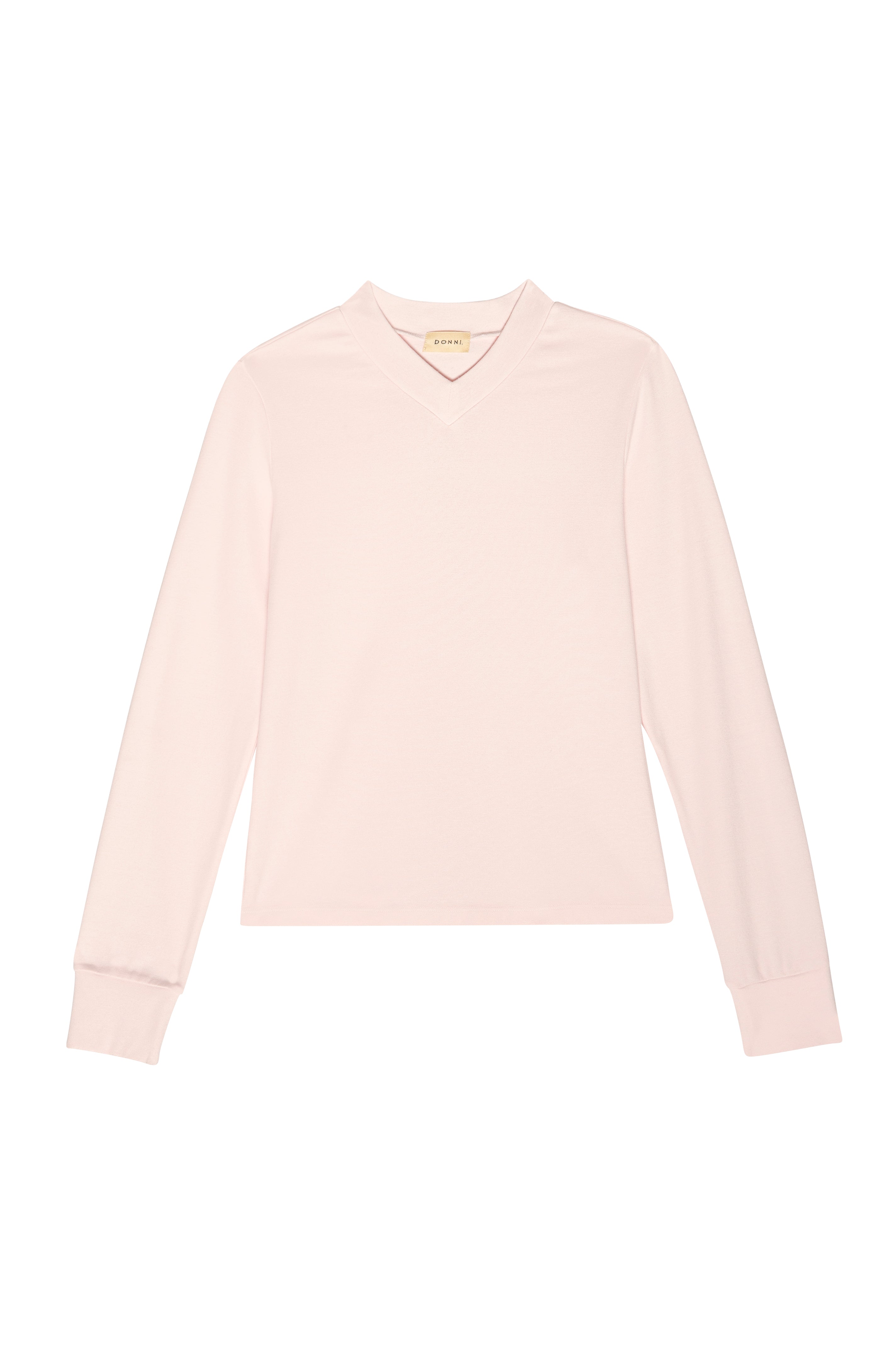 DONNI The Baby Rib V-Neck Long Sleeve - Ballerina