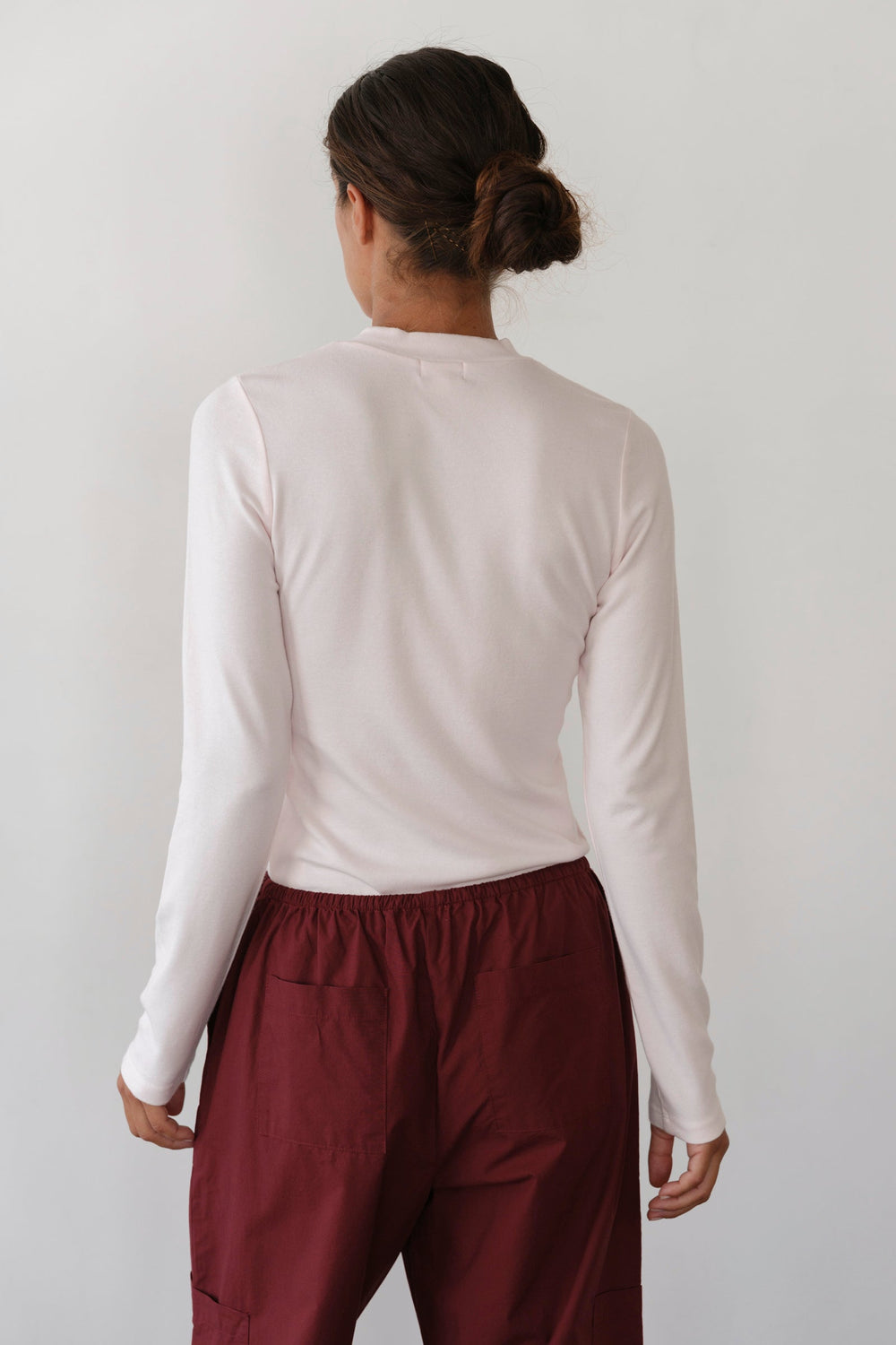 DONNI The Baby Rib V-Neck Long Sleeve - Ballerina