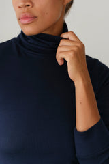 DONNI The Baby Rib Turtleneck - Navy