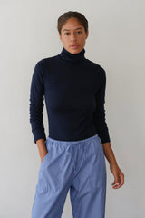 DONNI The Baby Rib Turtleneck - Navy
