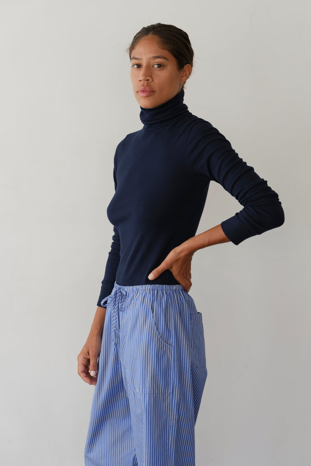 DONNI The Baby Rib Turtleneck - Navy