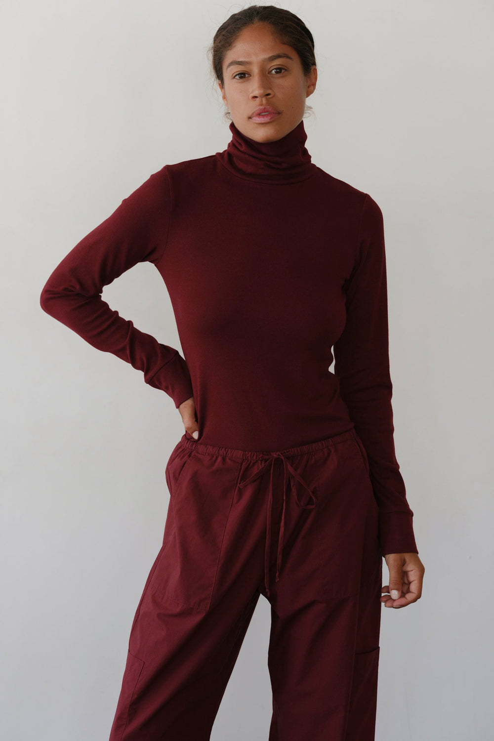 DONNI The Baby Rib Turtleneck - Oxblood